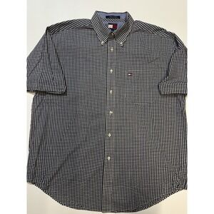 Vintage Tommy Hilfiger Men's Large Plaid Checkered Long Sleeve Button Down Shirt